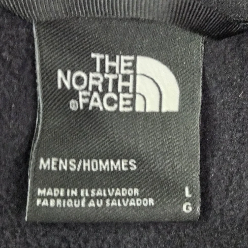 The North‎ Face Men Jacket L Blue Embroidered Colorblock Fleece Anchor Full Zip